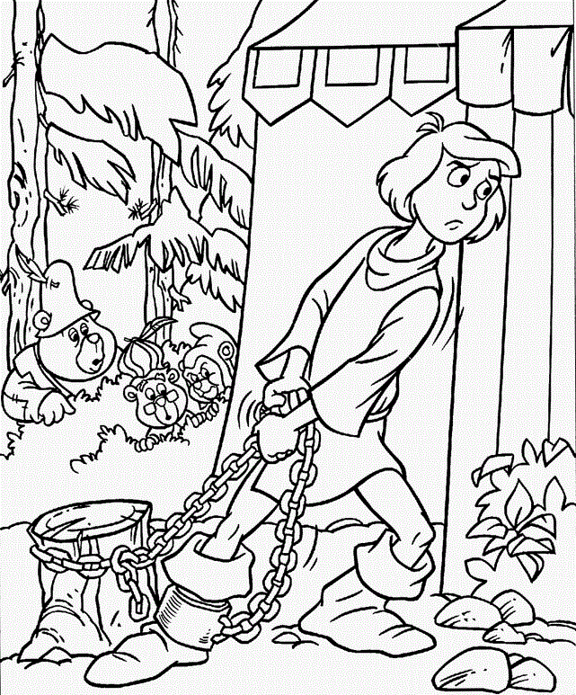Kevin is Trying to Free My Leg from the Chains coloring page